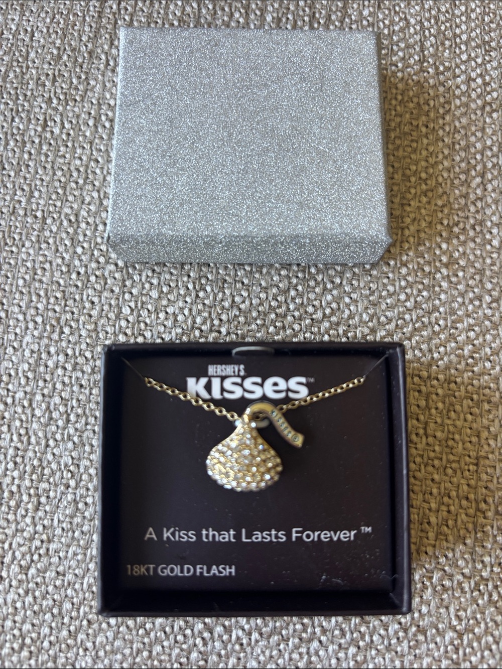 HERSHEY'S KISSES 18KT Gold Flash Crystal Pendant Necklace - Gold